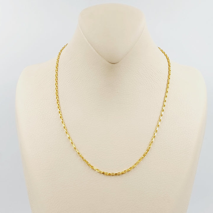 21K Gold 2mm Box Chain by Saeed Jewelry - Image 1