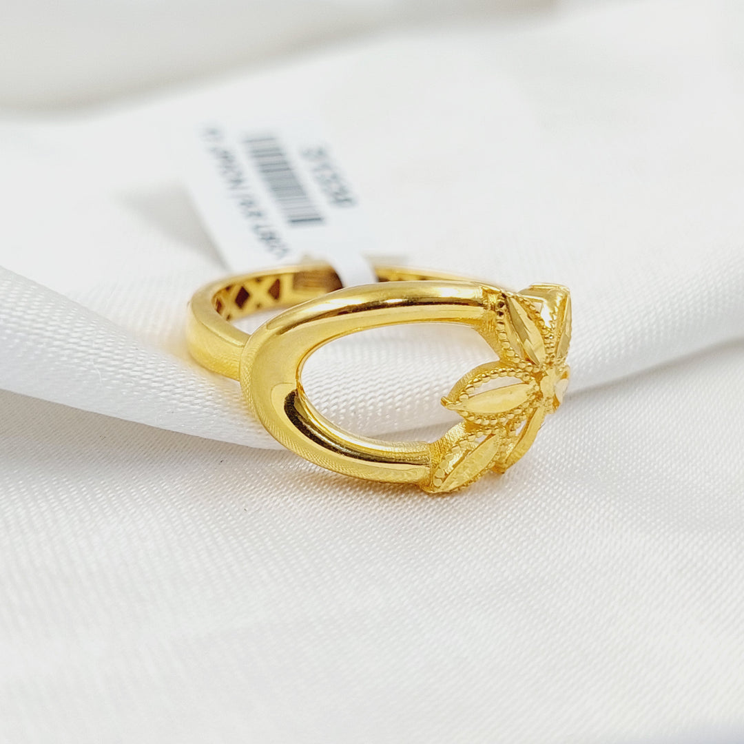 21K Gold Deluxe Leaf Ring by Saeed Jewelry - Image 2