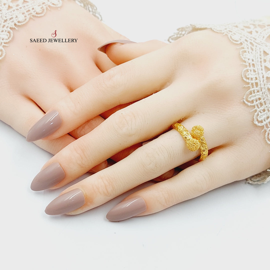 21K Gold Deluxe Balls Ring by Saeed Jewelry - Image 4