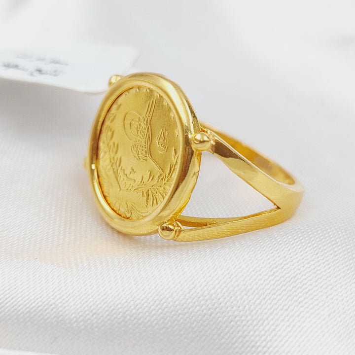 21K Gold Turkish lira Ring by Saeed Jewelry - Image 15