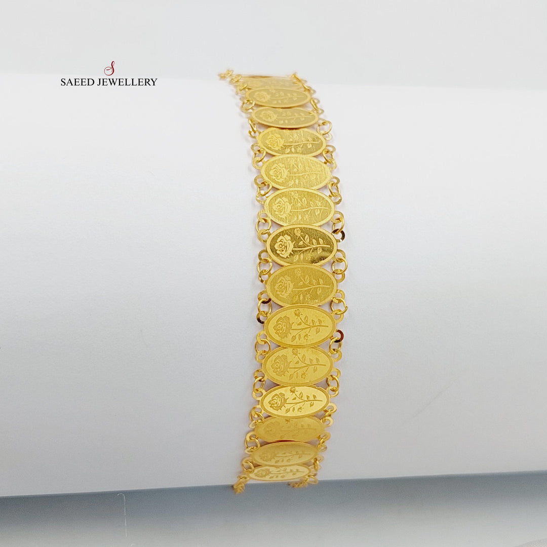 21K Gold Print Ounce Bracelet by Saeed Jewelry - Image 5