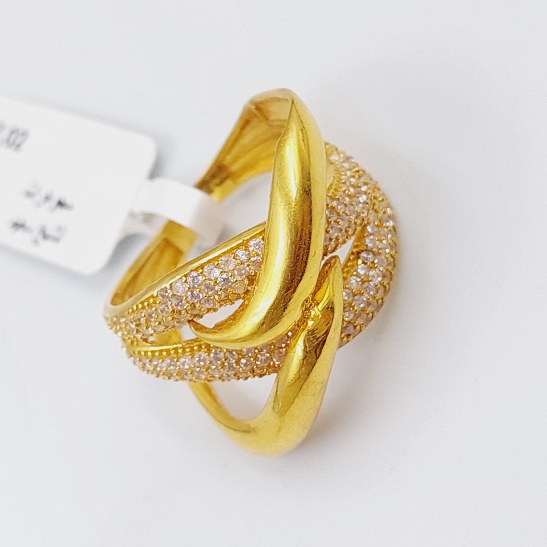 21K Gold Fancy Zirconia Ring by Saeed Jewelry - Image 10