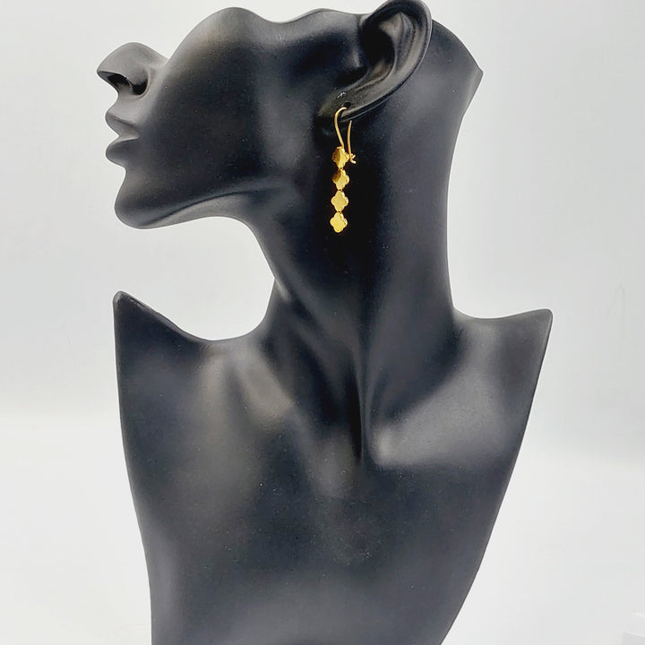 21K Gold Deluxe Shankle Earrings by Saeed Jewelry - Image 4