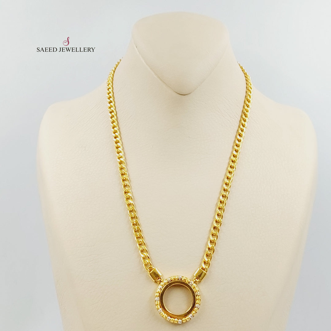 21K Gold Rashadi Frame Necklace by Saeed Jewelry - Image 1