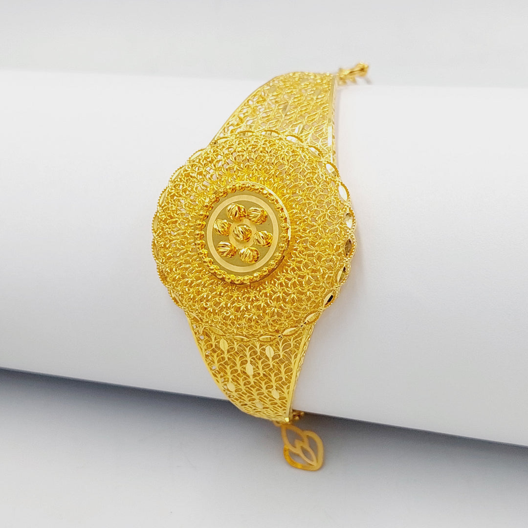 21K Gold Luxury Kuwaiti Bracelet by Saeed Jewelry - Image 10