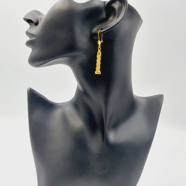 21K Gold Fancy Shankle Earrings by Saeed Jewelry - Image 4