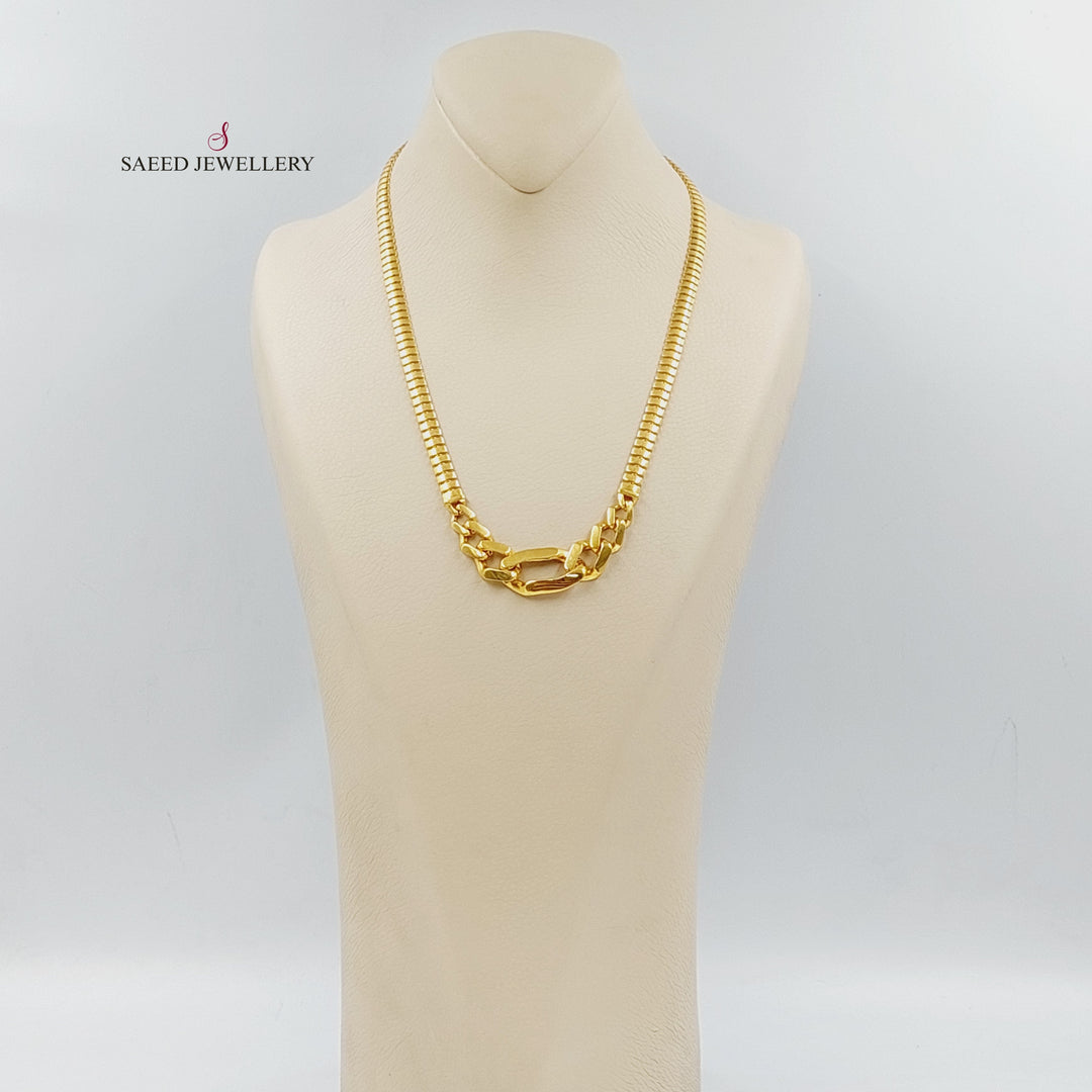 21K Gold Deluxe Cuban Links Necklace by Saeed Jewelry - Image 3