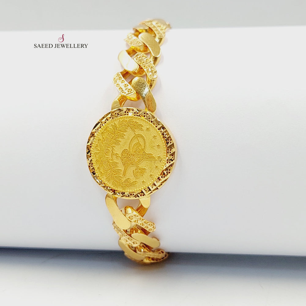 21K Gold Rashadi Cuban Links Bracelet by Saeed Jewelry - Image 2