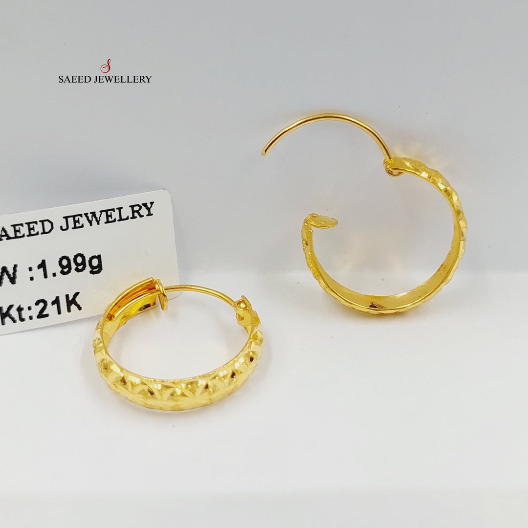 21K Gold Hoop Earrings by Saeed Jewelry - Image 2