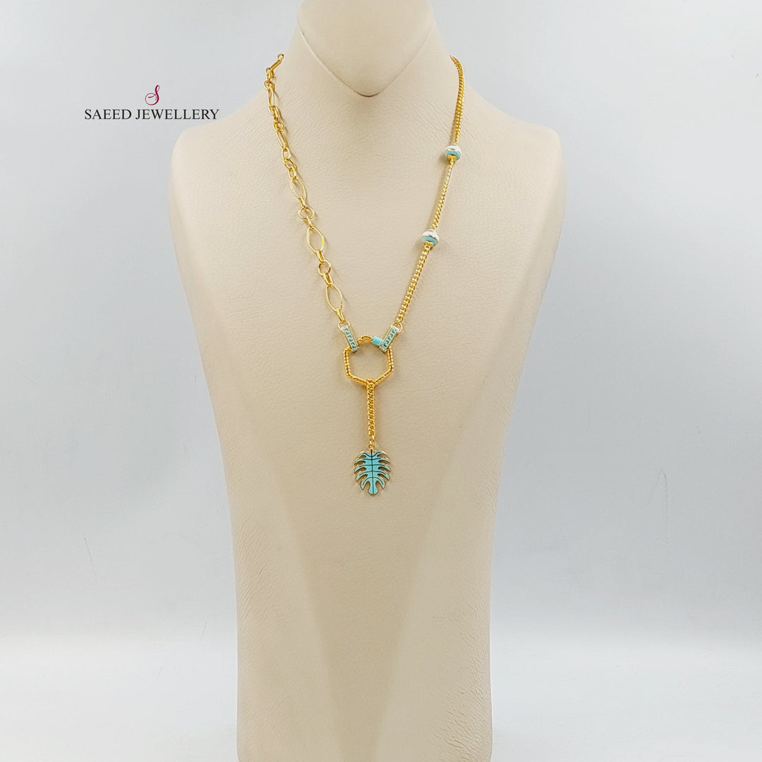 21K Gold Enameled Turkish Necklace by Saeed Jewelry - Image 3