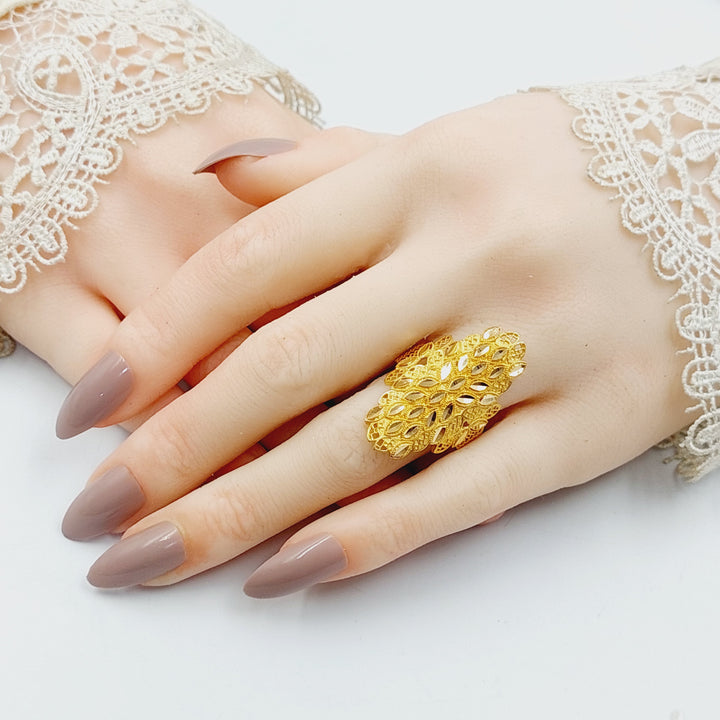 21K Gold Leaf Ring by Saeed Jewelry - Image 4