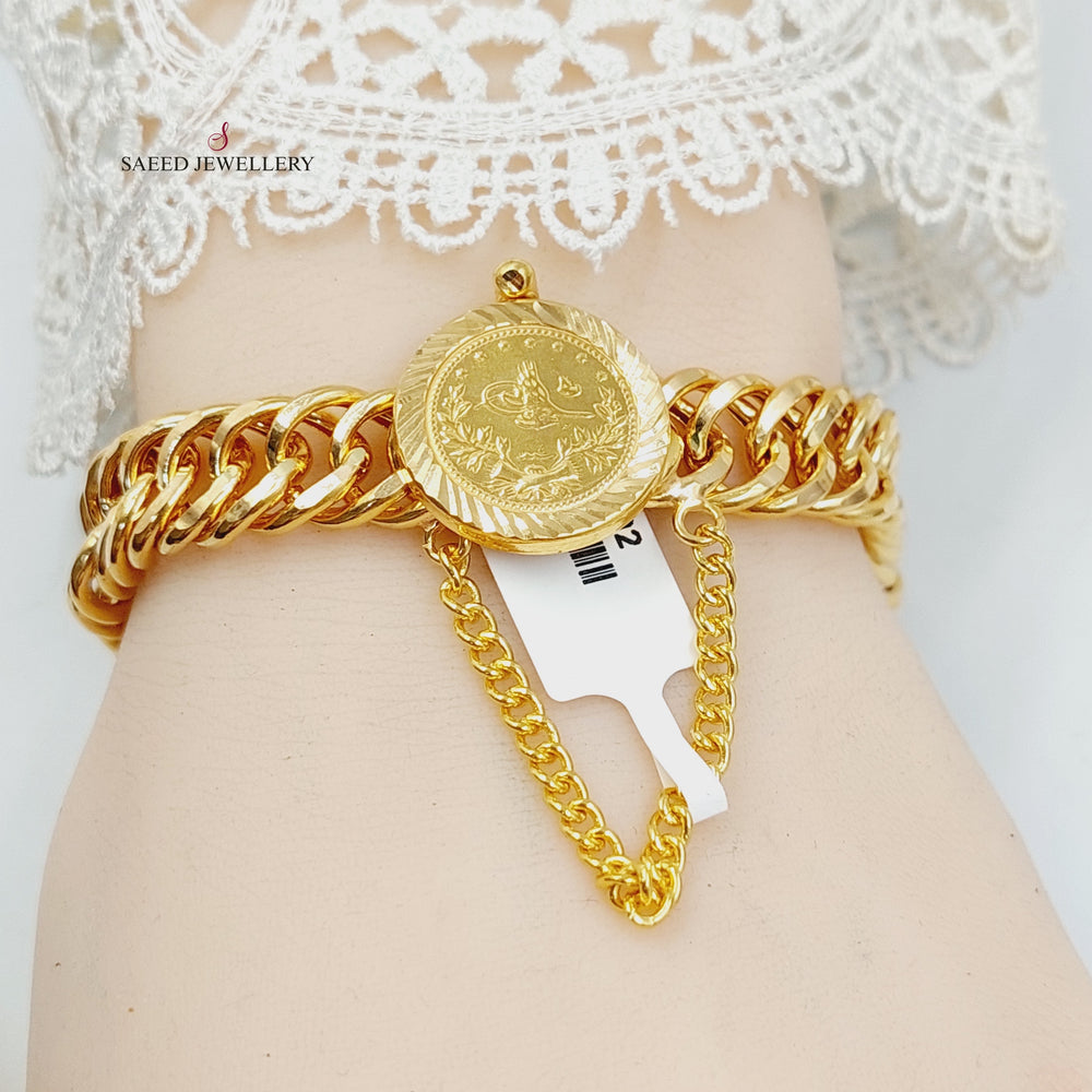 21K Gold Rashadi Links Bracelet by Saeed Jewelry - Image 2