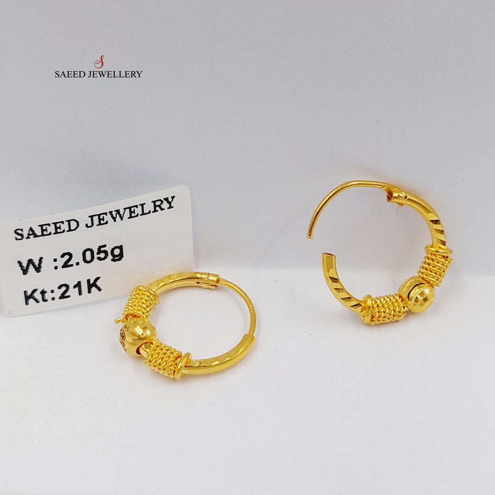 21K Gold Hoop Earrings by Saeed Jewelry - Image 2