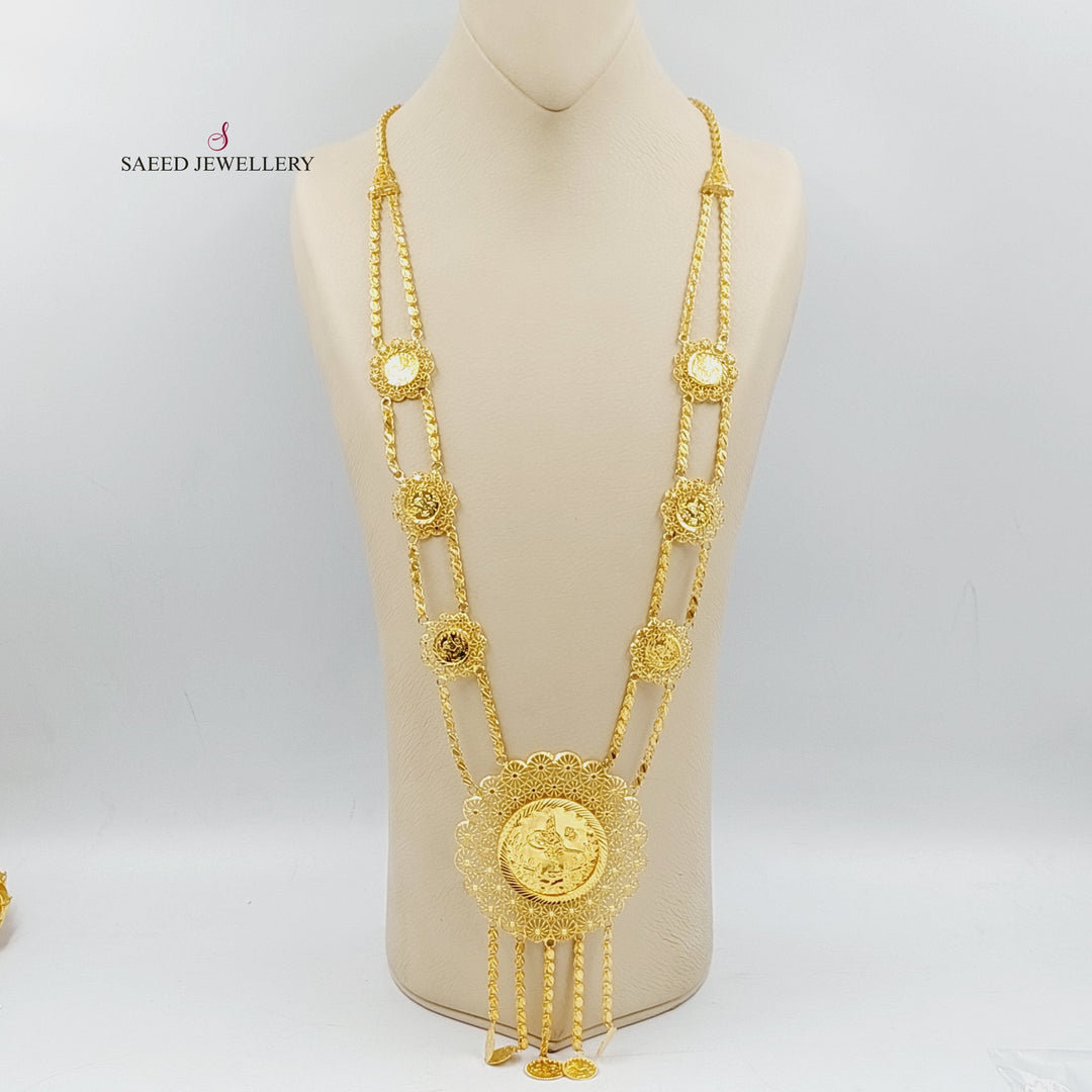 21K Gold Rashadi Long Necklace by Saeed Jewelry - Image 6