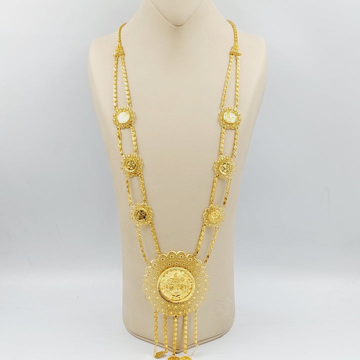 21K Gold Rashadi Long Necklace by Saeed Jewelry - Image 5