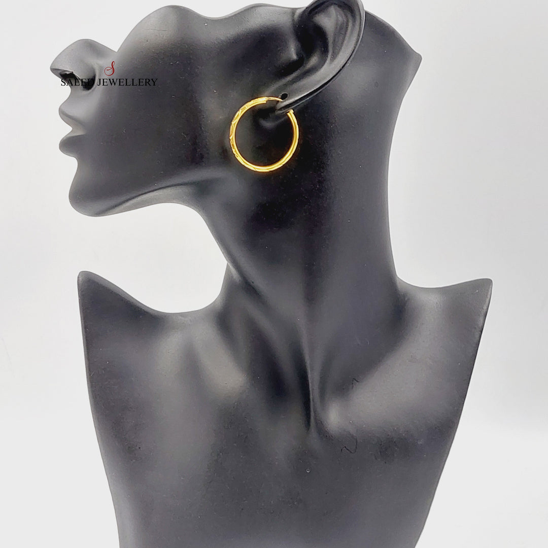 21K Gold Hoop Earrings by Saeed Jewelry - Image 3