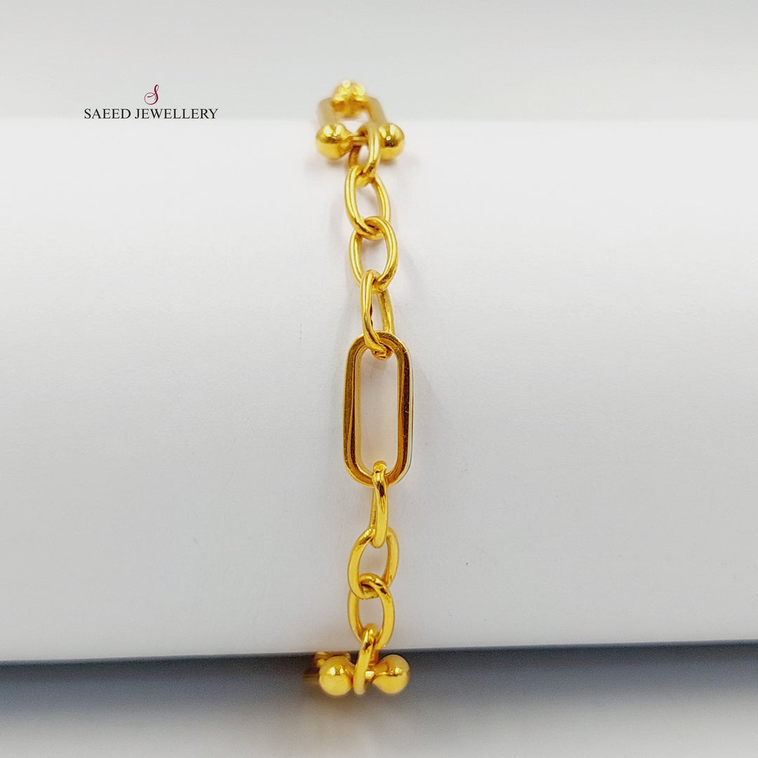 21K Gold Enameled Paperclip Bracelet by Saeed Jewelry - Image 3