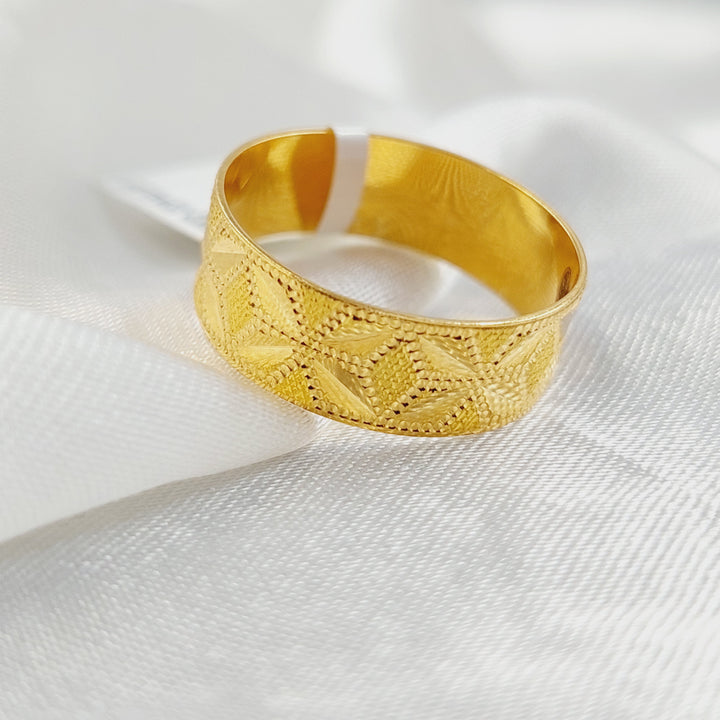 21K Gold Thin CNC Wedding Ring by Saeed Jewelry - Image 1