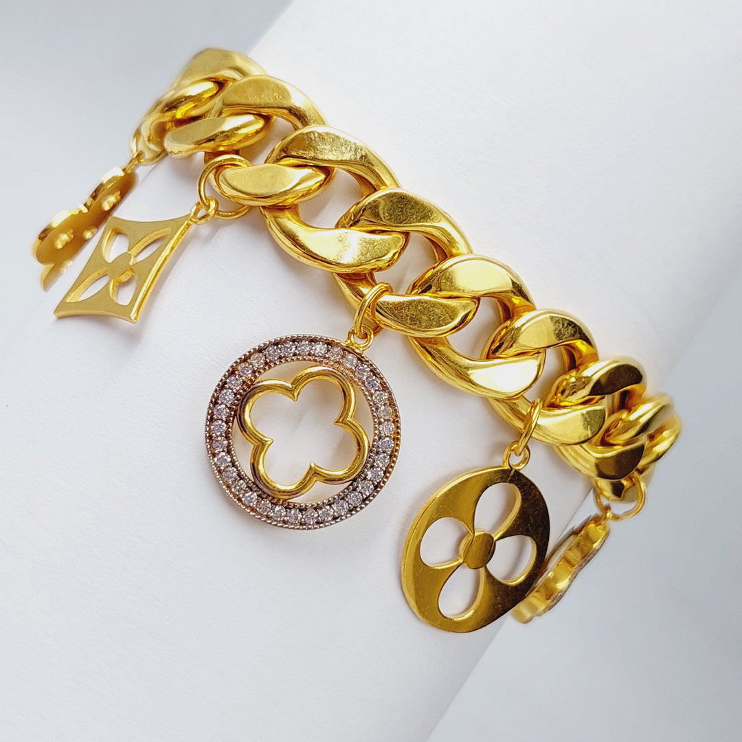 21K Gold 21K Enamel Clover Bracelet by Saeed Jewelry - Image 10