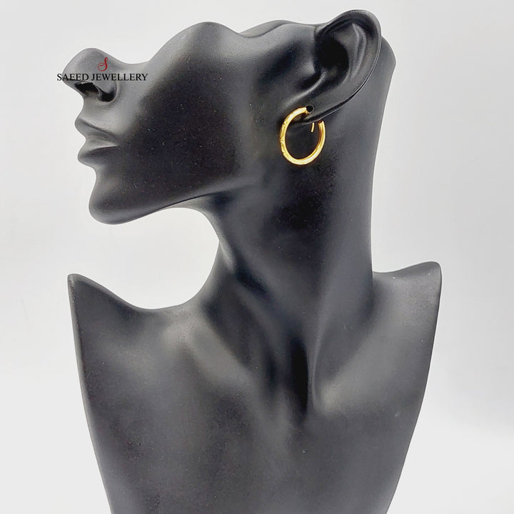 21K Gold Hoop Earrings by Saeed Jewelry - Image 4