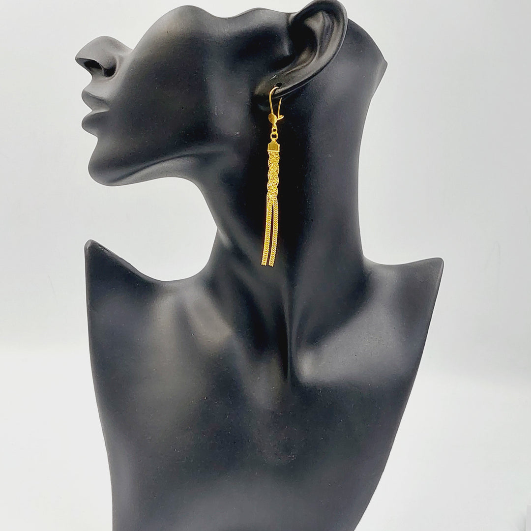 21K Gold Fancy Shankle Earrings by Saeed Jewelry - Image 4