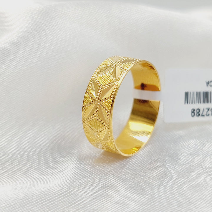 21K Gold Thin CNC Wedding Ring by Saeed Jewelry - Image 4