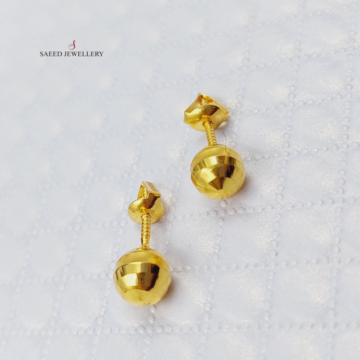 21K Gold Screw Earrings by Saeed Jewelry - Image 5