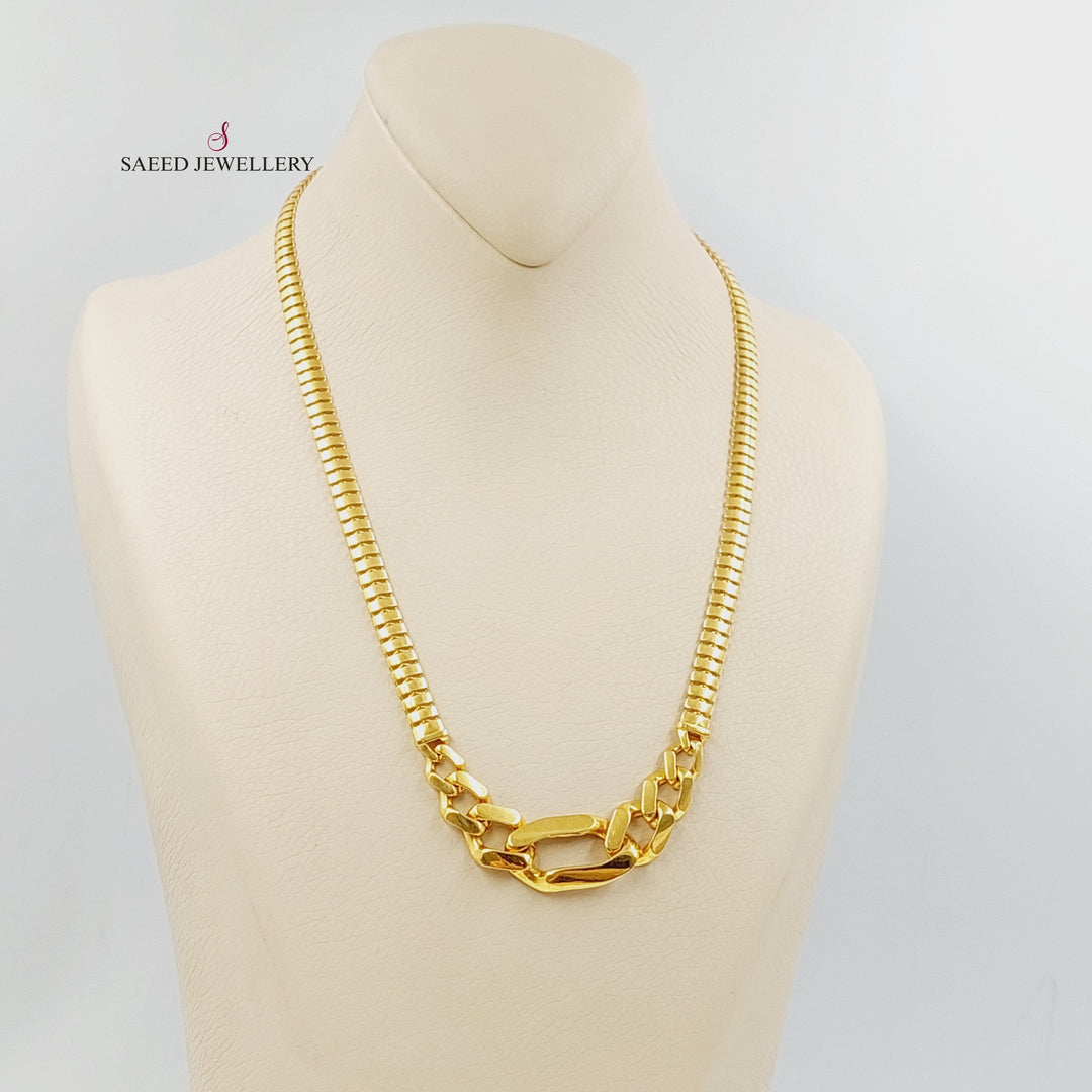 21K Gold Deluxe Cuban Links Necklace by Saeed Jewelry - Image 4