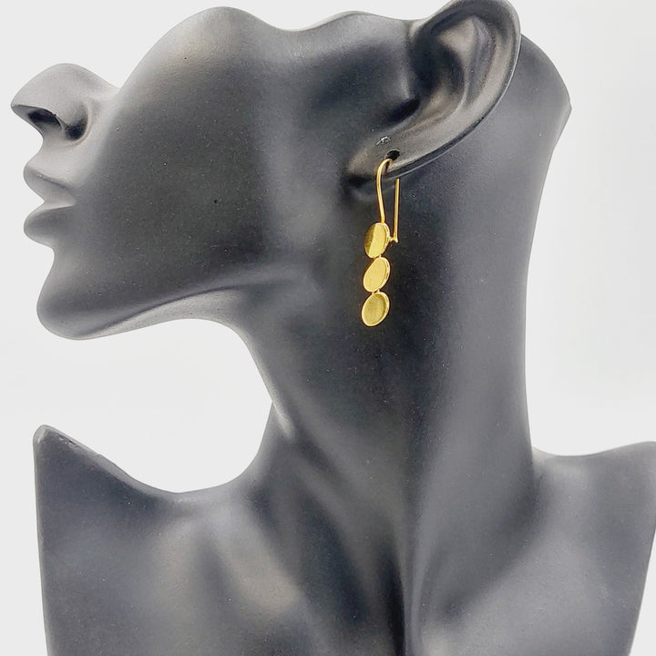 21K Gold Deluxe Shankle Earrings by Saeed Jewelry - Image 3