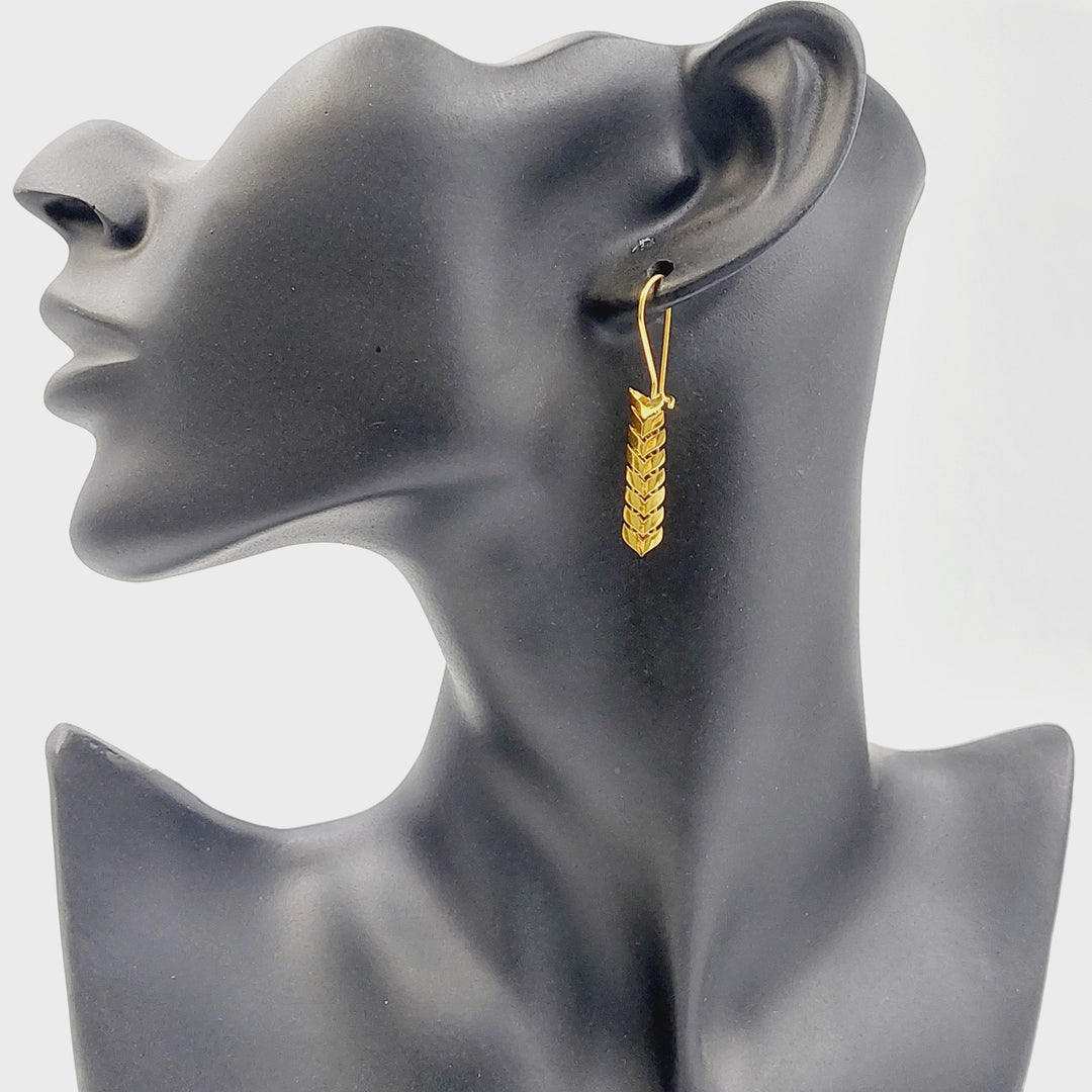 21K Gold Deluxe Shankle Earrings by Saeed Jewelry - Image 4