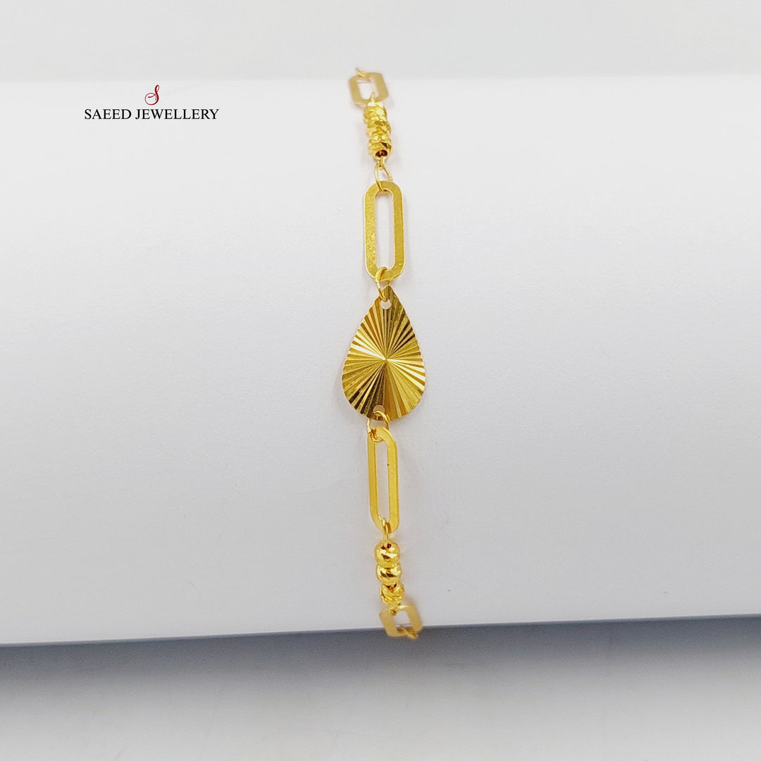 21K Gold Light Paperclip Bracelet by Saeed Jewelry - Image 3