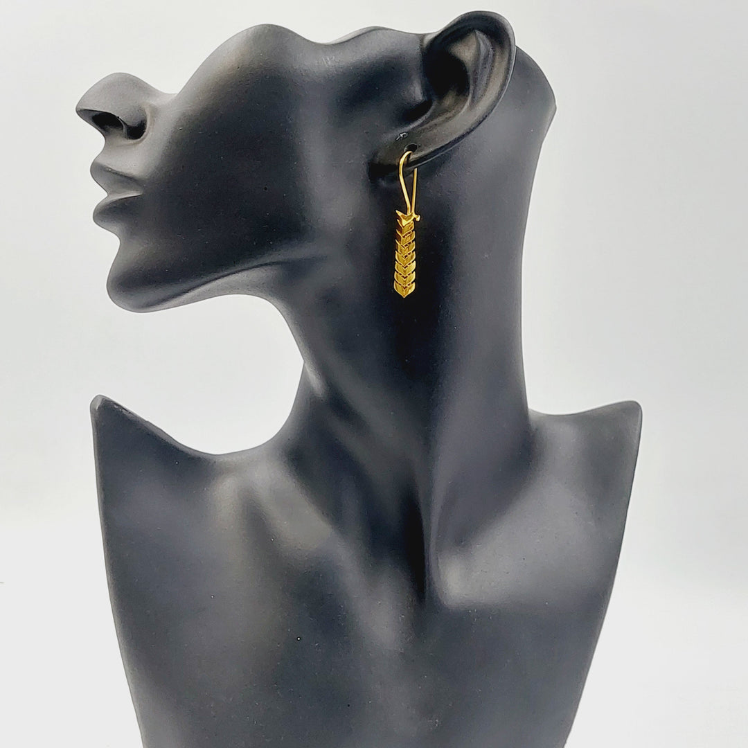 21K Gold Deluxe Shankle Earrings by Saeed Jewelry - Image 5