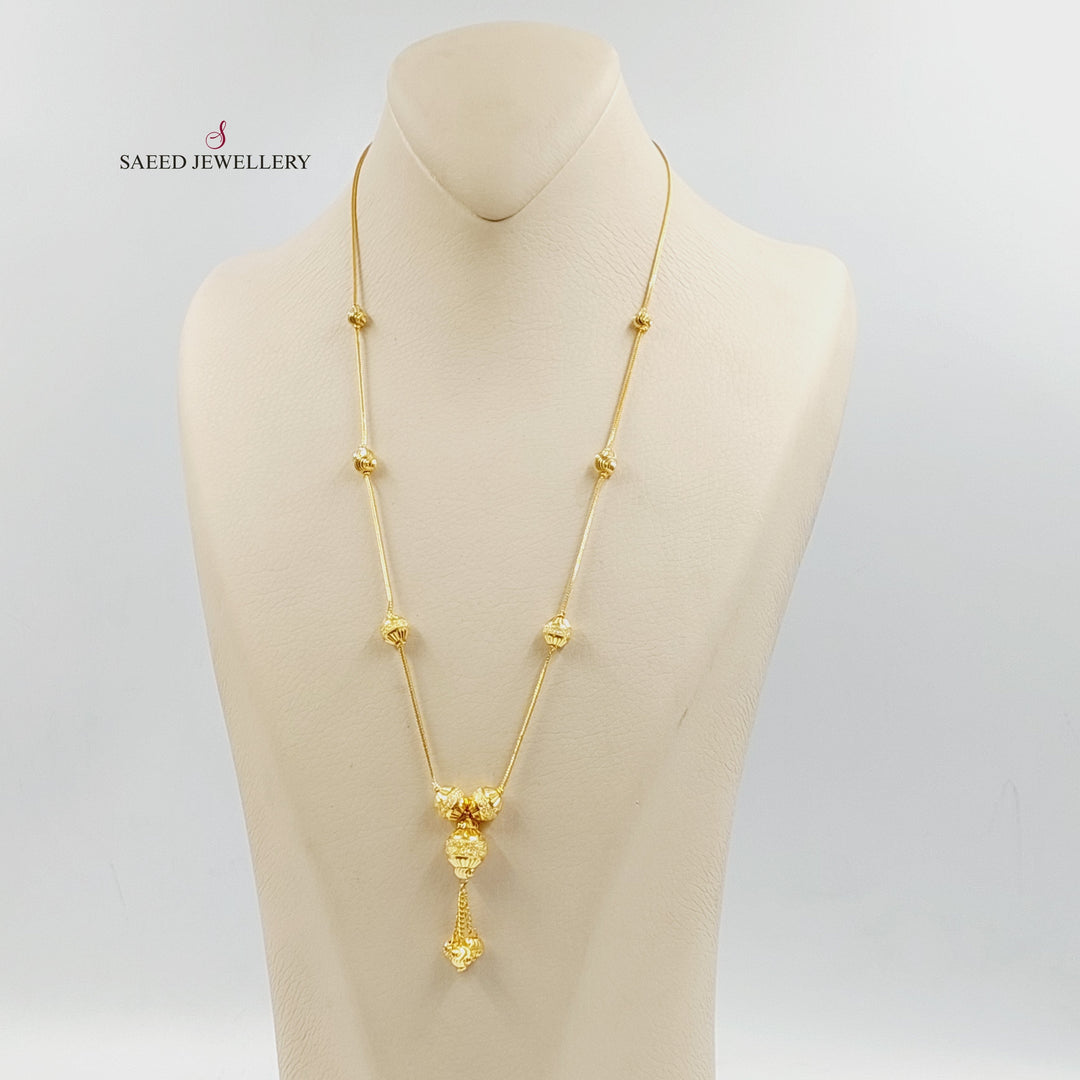 21K Gold Deluxe Balls Necklace by Saeed Jewelry - Image 2