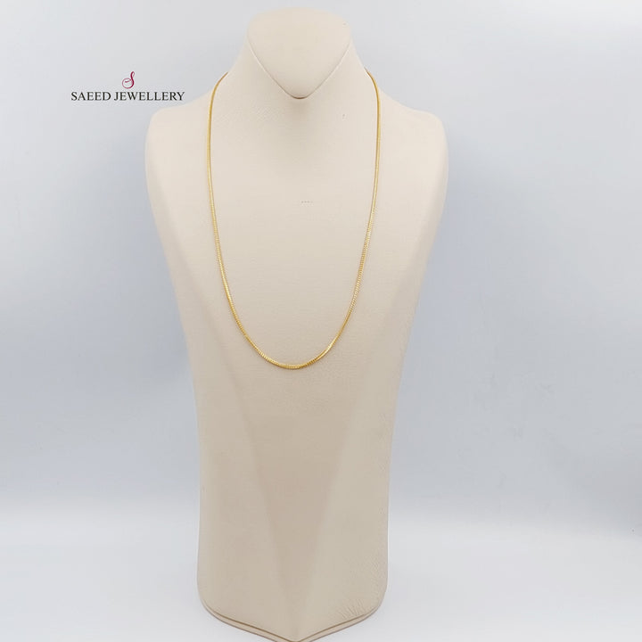 21K Gold 2mm Box Chain 55cm by Saeed Jewelry - Image 2