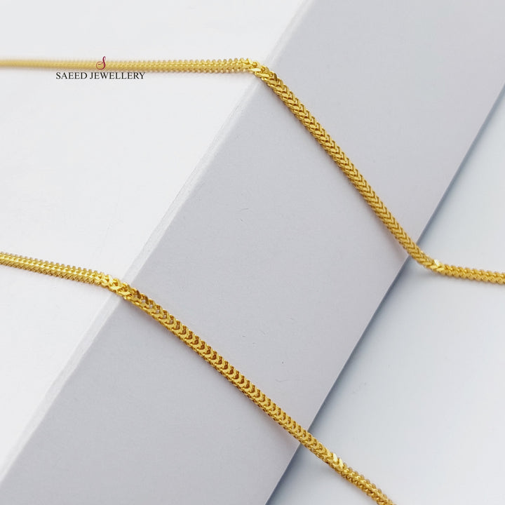 21K Gold 2mm Box Chain 55cm by Saeed Jewelry - Image 3