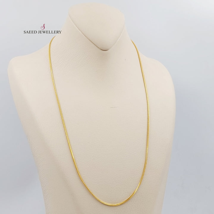 21K Gold 2mm Box Chain 55cm by Saeed Jewelry - Image 1