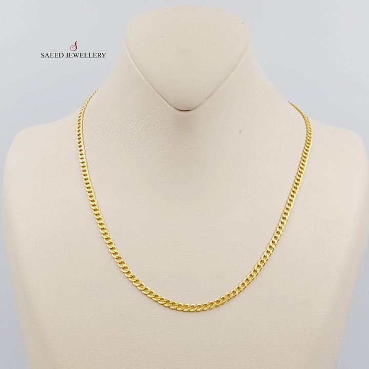 21K Gold 3.5mm Curb Chain 45cm by Saeed Jewelry - Image 2