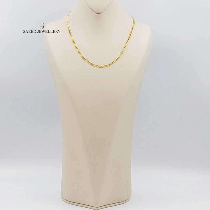 21K Gold 3.5mm Curb Chain 45cm by Saeed Jewelry - Image 1