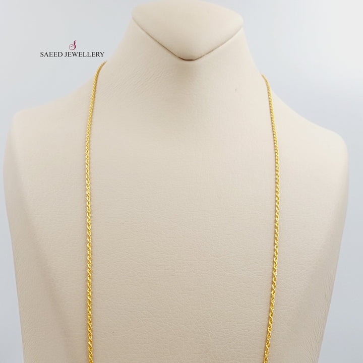 18K Gold 1.5mm Rope Chain 70cm by Saeed Jewelry - Image 3