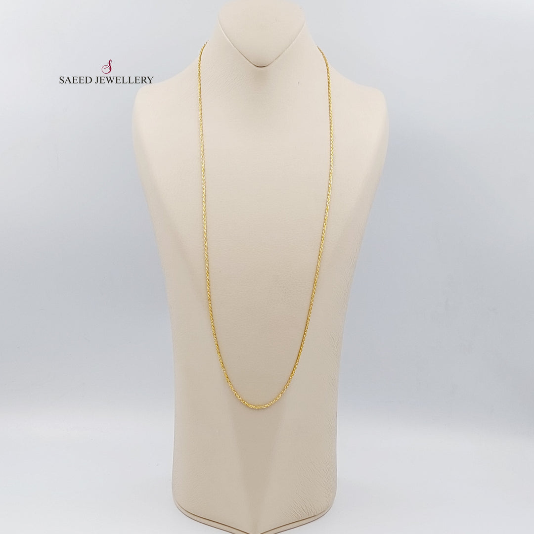 18K Gold 1.5mm Rope Chain 70cm by Saeed Jewelry - Image 1