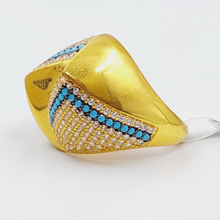 21K Gold Turquoise Ring by Saeed Jewelry - Image 6