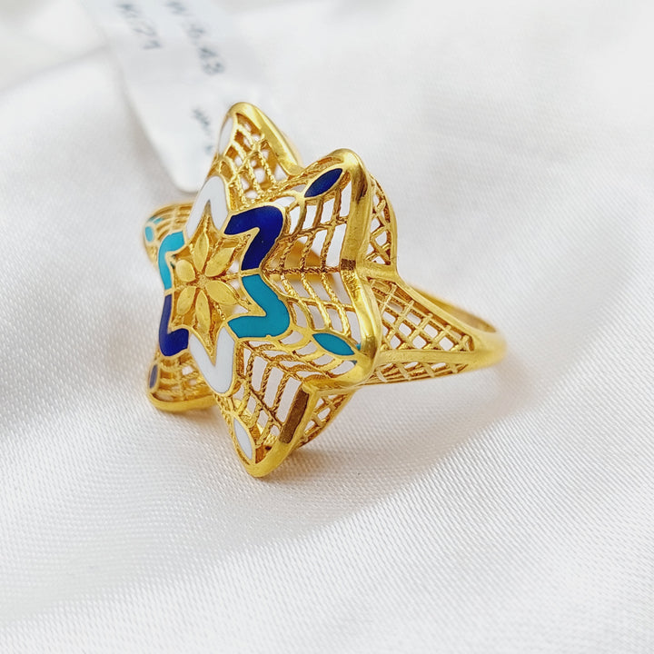 21K Gold Turquoise Ring by Saeed Jewelry - Image 5