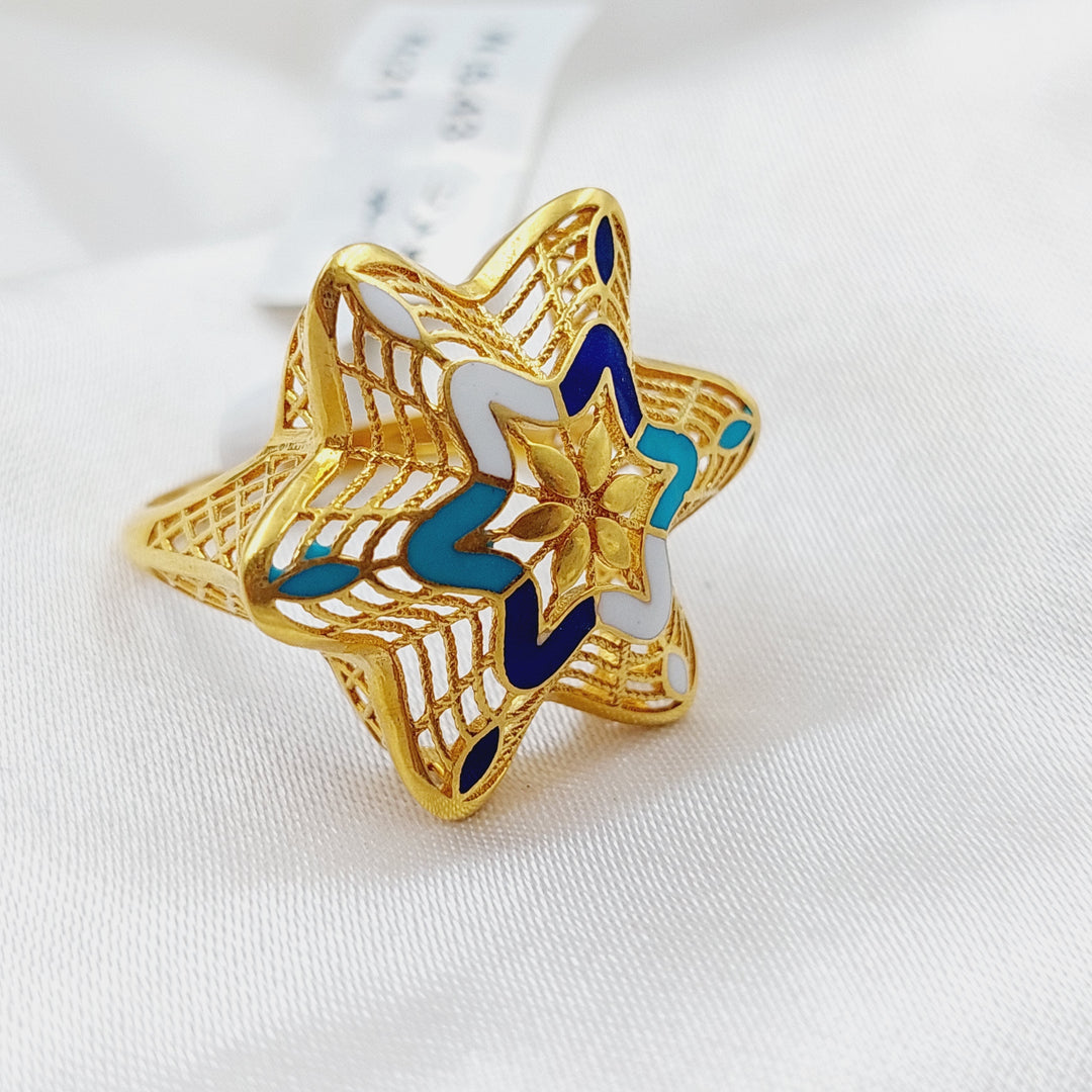 21K Gold Turquoise Ring by Saeed Jewelry - Image 1