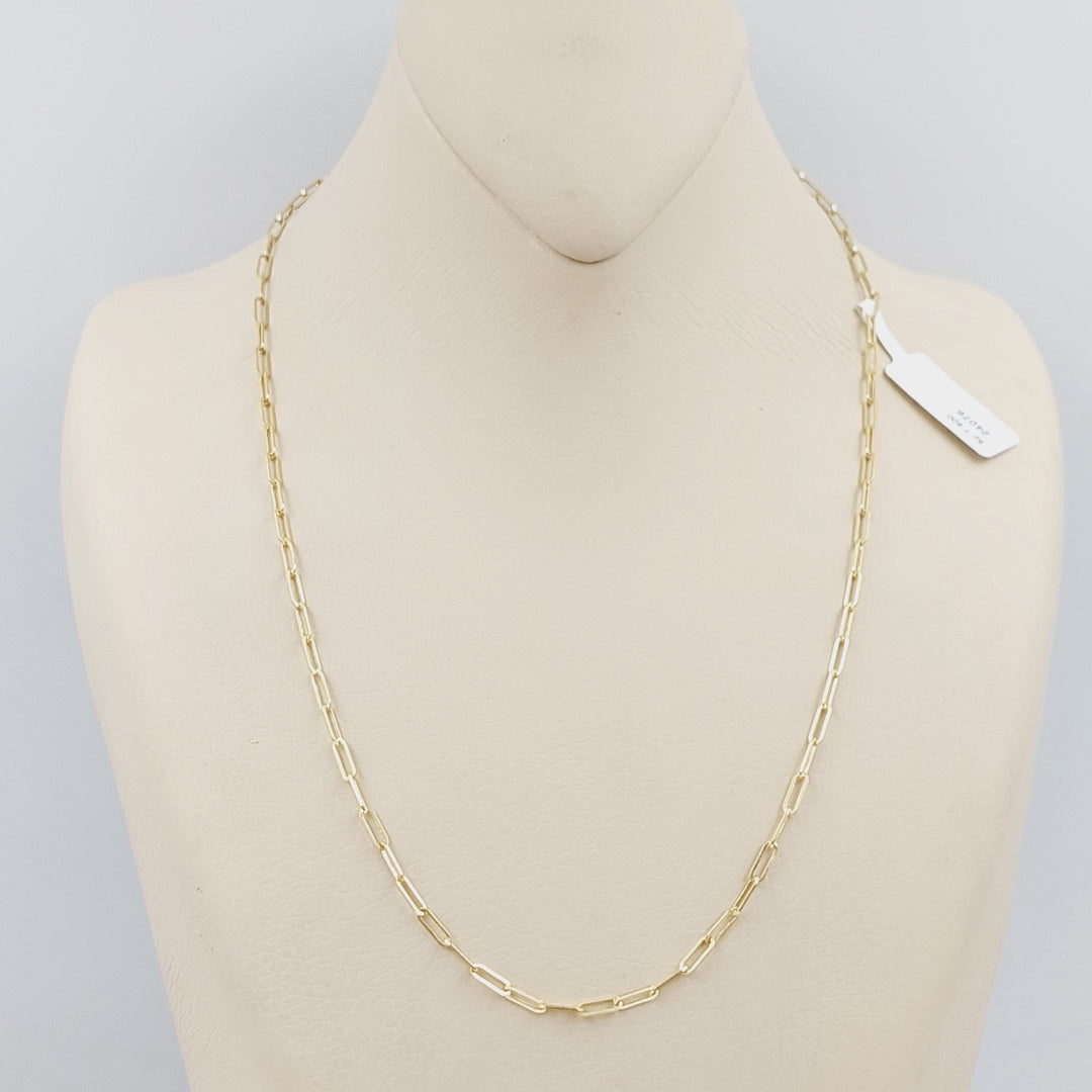 18K Gold 2.50mm 18k Paperclip Chain by Saeed Jewelry - Image 2