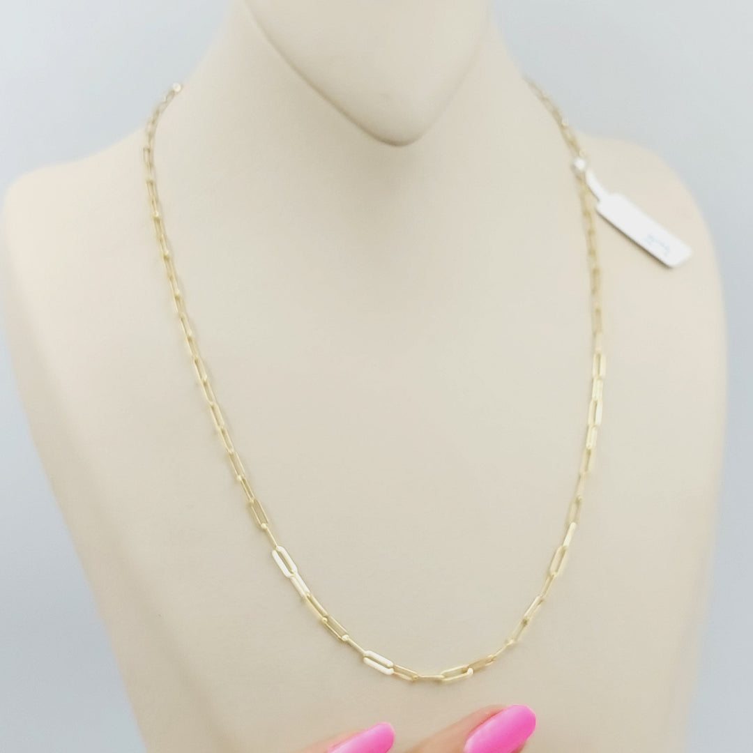 18K Gold 2.50mm 18k Paperclip Chain by Saeed Jewelry - Image 1