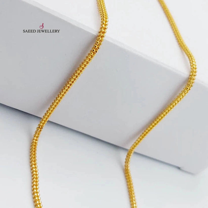 21K Gold 2.5mm Box Chain 45cm by Saeed Jewelry - Image 1