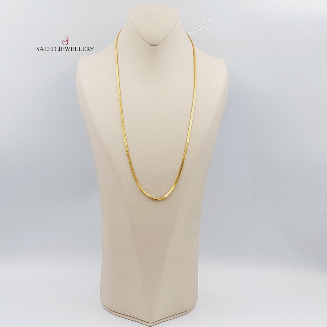 21K Gold 2.5mm Fancy Flat Chain 60cm by Saeed Jewelry - Image 2