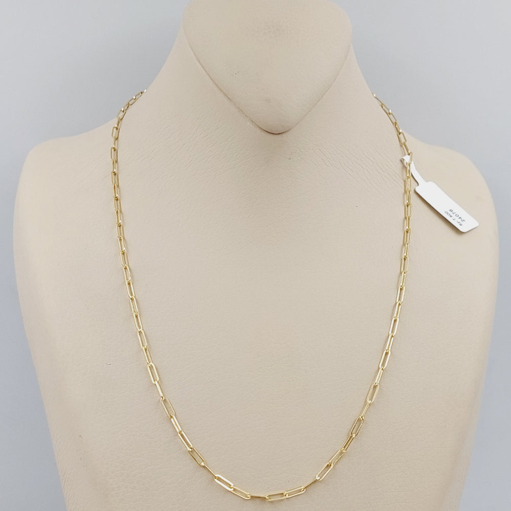 18K Gold 2.5mm Paperclip Chain 50cm by Saeed Jewelry - Image 2