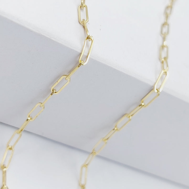 18K Gold 2.5mm Paperclip Chain 45cm by Saeed Jewelry - Image 4