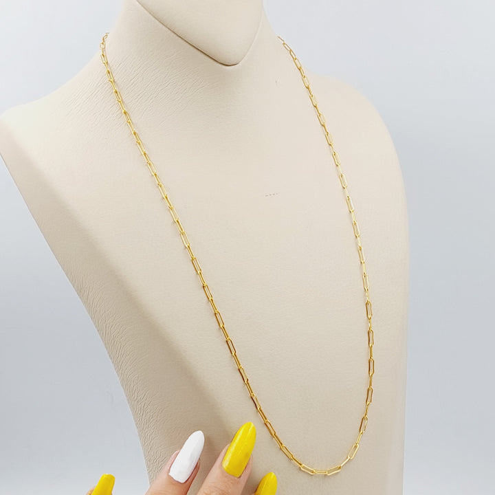 21K Gold 2.5mm Paperclip Chain 60cm by Saeed Jewelry - Image 2